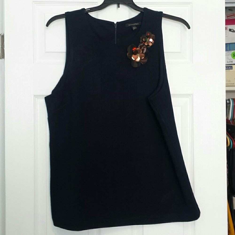 Banana Republic Bejeweled Tank Sleeve Top